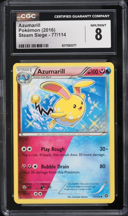 2016 Pokemon XY Steam Siege Azumarill #77 CGC 8 NM-MT
