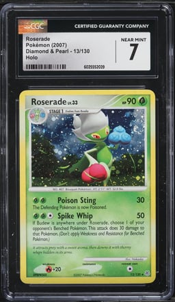 2007 Pokemon Diamond & Pearl Holo Roserade #13 CGC 7 NRMT