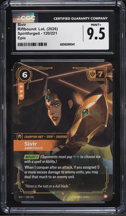 2026 Riftbound League Of Legends LoL Spiritforged Sivir #120 CGC 9.5 MINT+