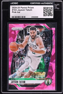 2024 Panini Prizm Pink Ice Jayson Tatum #103 CGC AUTH