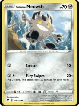 2020 Galarian Meowth #112 Vivid Voltage