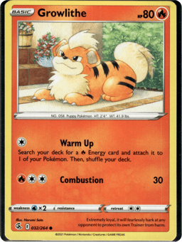 2021 Growlithe #32 Fusion Strike