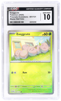 2025 Pokemon Scarlet and Violet Prismatic Evolutions Master Ball Reverse Holo Exeggcute #1 CGC 10