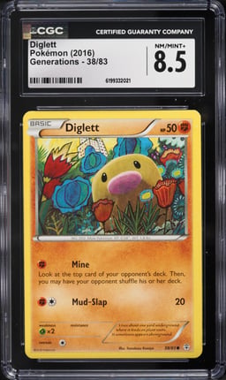 2016 Pokemon XY Generations Diglett #38 CGC 8.5 NM-MT+