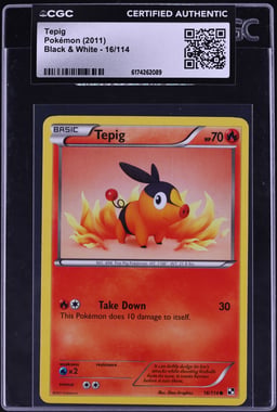 2011 Pokemon Black & White Tepig #16 CGC AUTH