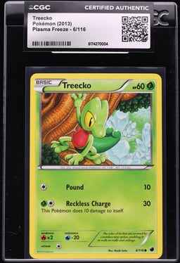 2013 Pokemon Black & White Plasma Freeze Treecko #6 CGC AUTH