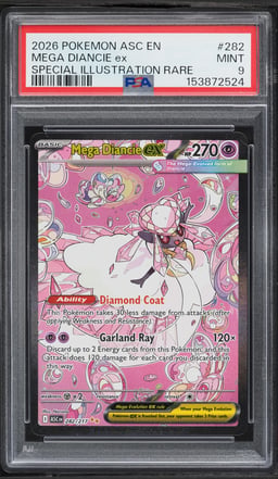 2026 Pokemon Mega Evolution Ascended Heroes SIR Mega Diancie EX #282 PSA 9 MINT