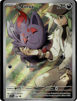 2023 N's Zorua #189 Scarlet & Violet Black Star Promos