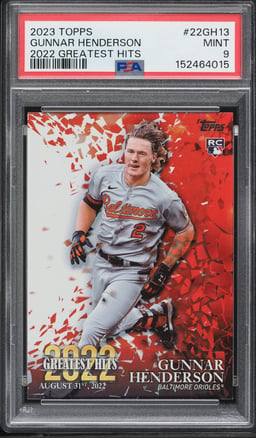 2023 Topps '22 Greatest Hits Gunnar Henderson ROOKIE #22GH13 PSA 9 MINT