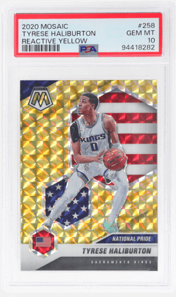 2020 Panini Mosaic Reactive Yellow Tyrese Haliburton #258 PSA 10