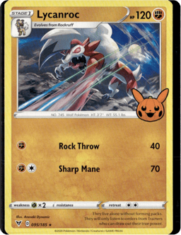 2020 Lycanroc #095/185 Miscellaneous Cards & Products