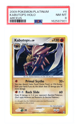 2009 Pokemon Platinum Arceus Holo Kabutops #4 PSA 8