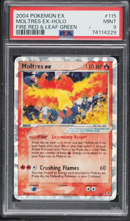 2004 Pokemon EX Fire Red & Leaf Green Holo Moltres ex #115 PSA 9 MINT