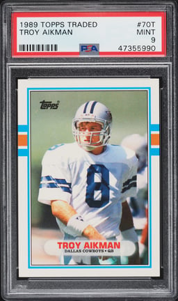1989 Topps Traded Troy Aikman ROOKIE #70T PSA 9 MINT