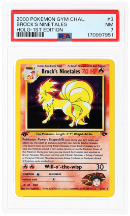2000 Pokemon Gym Challenge 1st Edition Holo Brock's Ninetales #3 PSA 7