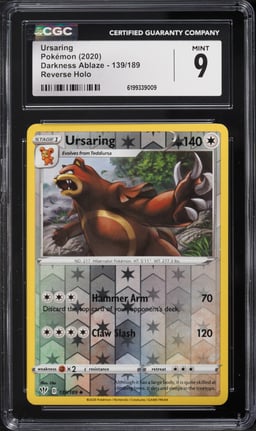 2020 Pokemon Darkness Ablaze Reverse Holo Ursaring #139 CGC 9 MINT
