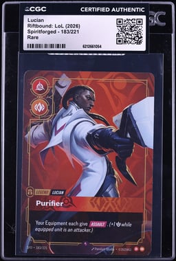 2026 Riftbound League Of Legends LoL Spiritforged Lucian #183 CGC AUTH