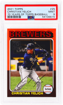 2021 Topps 70 Years of Baseball Christian Yelich #70YT25 PSA 9