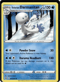 2021 Galarian Darmanitan #72 Fusion Strike