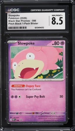 2026 Pokemon Mega Evolution Black Star Promo Pitch Black 1-Pack Blister Slowpoke #086 CGC 8.5