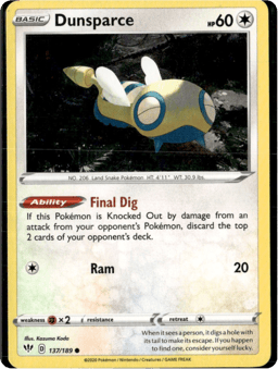 2020 Dunsparce #137 Darkness Ablaze