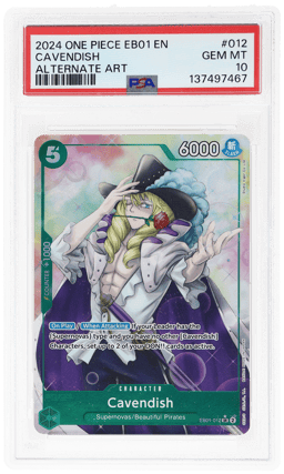 2024 One Piece Memorial Collection Alternate Art Cavendish #EB01012 PSA 10