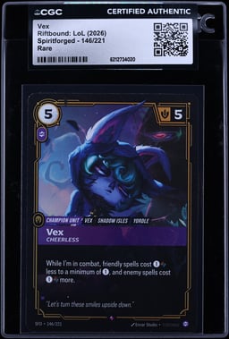 2026 Riftbound League Of Legends LoL Spiritforged Vex #146 CGC AUTH