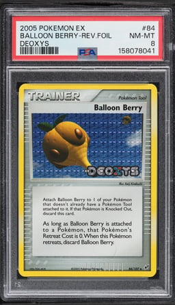 2005 Pokemon EX Deoxys Reverse Holo Balloon Berry #84 PSA 8 NM-MT