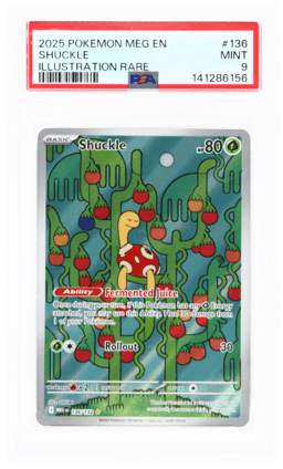 2025 Pokemon Mega Evolution Illustration Rare Shuckle #136 PSA 9