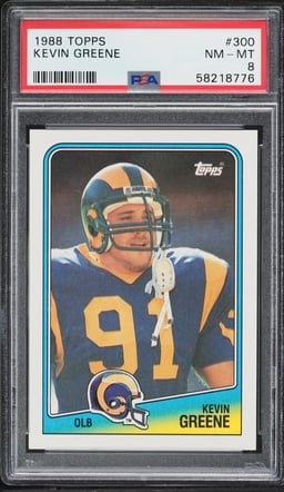 1988 Topps Football Kevin Greene ROOKIE #300 PSA 8 NM-MT