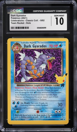2021 Pokemon Sword & Shield Celebrations Classic Collection Holo Dark Gyarados #8 CGC 10 GEM
