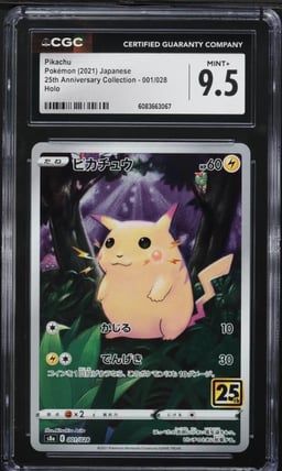 2021 Pokemon Japanese SWSH 25th Anniversary Full Art Pikachu #1 CGC 9.5 MINT+