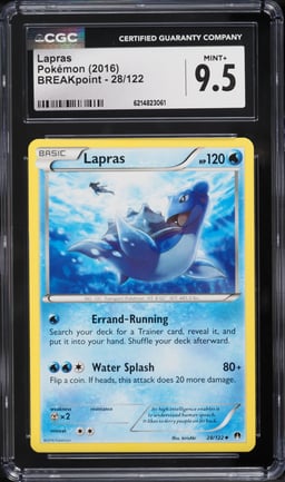 2016 Pokemon XY Breakpoint Lapras #28 CGC 9.5 MINT+
