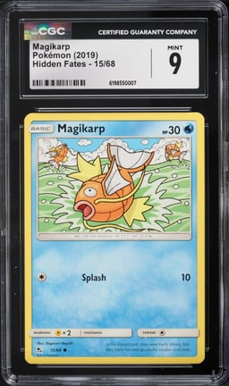 2019 Pokemon Sun & Moon Hidden Fates Magikarp #15 CGC 9 MINT