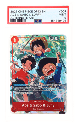 2025 One Piece Carrying On His Will Alternate Art Ace/Luffy/Sabo #OP13007 PSA 9
