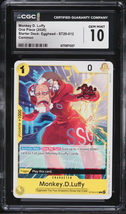 2026 One Piece Starter Deck: Egghead Monkey D. Luffy #ST29-012 CGC 10 GEM MINT