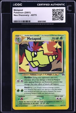 2001 Pokemon Neo Discovery Metapod #42 CGC AUTH