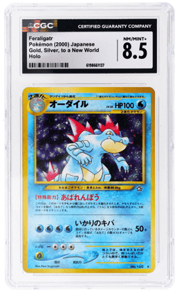 2000 Pokemon Neo 1 Gold Silver To A New World Japanese Holo Feraligatr #160 CGC 8.5