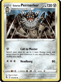 2021 Galarian Perrserker #181 Fusion Strike