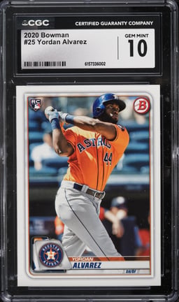 2020 Bowman Yordan Alvarez ROOKIE #25 CGC 10 GEM MINT