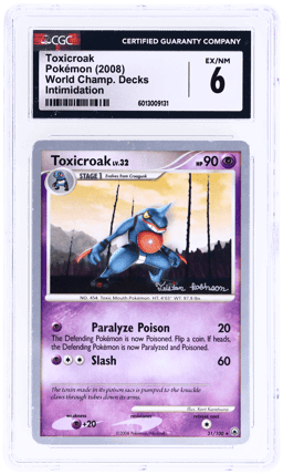 2008 Pokemon World Championships Promo Intimidation Toxicroak #31 CGC 6