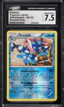 2016 Pokemon XY Breakpoint Reverse Holo Greninja #40 CGC 7.5 NRMT+