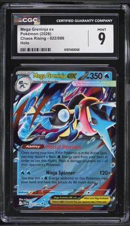 2026 Pokemon Mega Evolution Chaos Rising Holo Mega Greninja EX #22 CGC 9 MINT