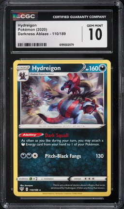 2020 Pokemon Sword & Shield Darkness Ablaze Hydreigon #110 CGC 10 GEM MINT