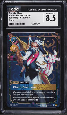 2026 Riftbound League Of Legends LoL Spiritforged Renata Glasc #201 CGC 8.5 NM-MT+