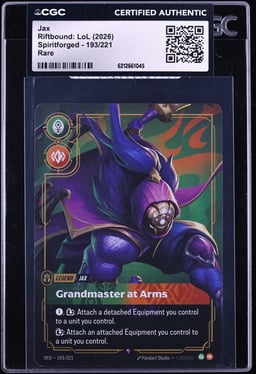 2026 Riftbound League Of Legends LoL Spiritforged Jax #193 CGC AUTH