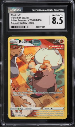 2022 Pokemon Sword & Shield Silver Tempest CHR Rockruff #TG07 CGC 8.5 NM-MT+
