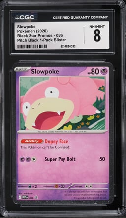2026 Pokemon Mega Evolution Promo Pitch Black Slowpoke #86 CGC 8 NM-MT