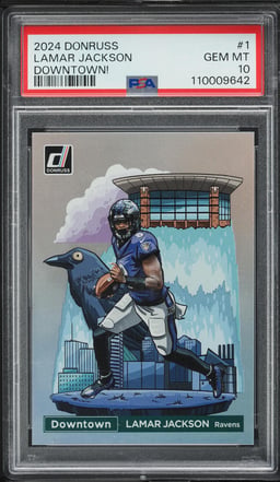 2024 Donruss Downtown Lamar Jackson #1 PSA 10 GEM MINT