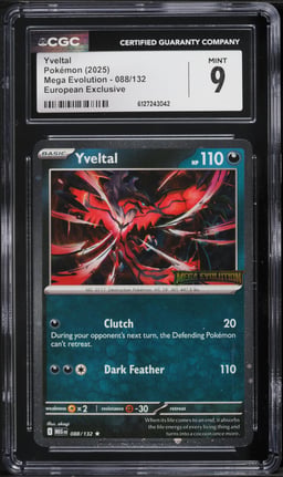 2025 Pokemon Mega Evolution European Exclusive Yveltal #088 CGC 9 MINT